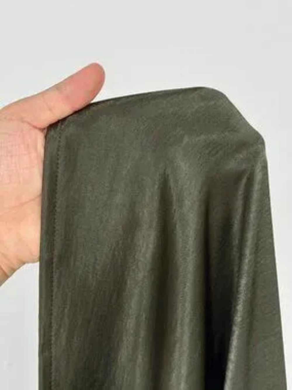 Olive Green Elegant Women's Plus Size Cowl Neck Sleeveless Dress - Picture 6 of 7